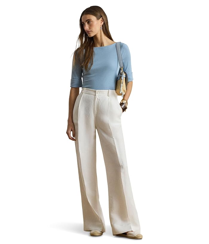Lauren Ralph Lauren Stretch Cotton Boatneck Top - Image 4