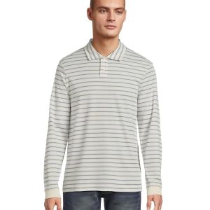 L.L.Bean Comfort Stretch Performance Polo Long-sleeve Slightly Fitted Stripe