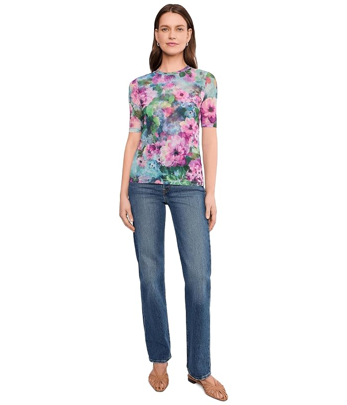 Johnny Was Elbow Sleeve Mesh Top- Magnolia Meadows - Image 2
