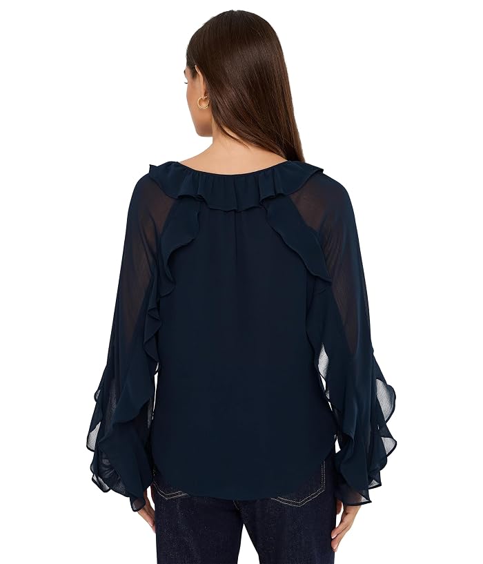 Lauren Ralph Lauren Ruffle-Trim Crinkle Georgette Blouse - Image 4