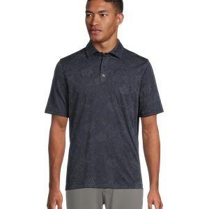 Johnston & Murphy Paisley Knit Jacquard Polo