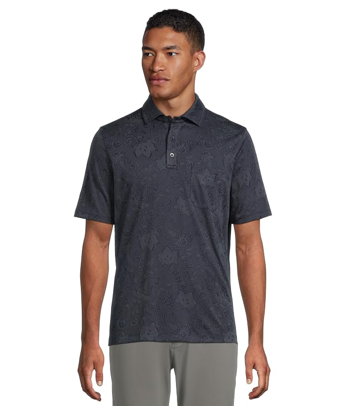 Johnston & Murphy Paisley Knit Jacquard Polo