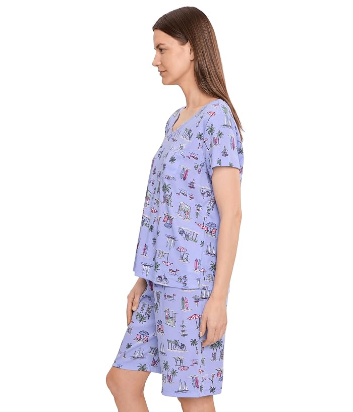 Karen Neuburger V-Neck Tee & Bermuda Shorts Pajama Set - Image 2