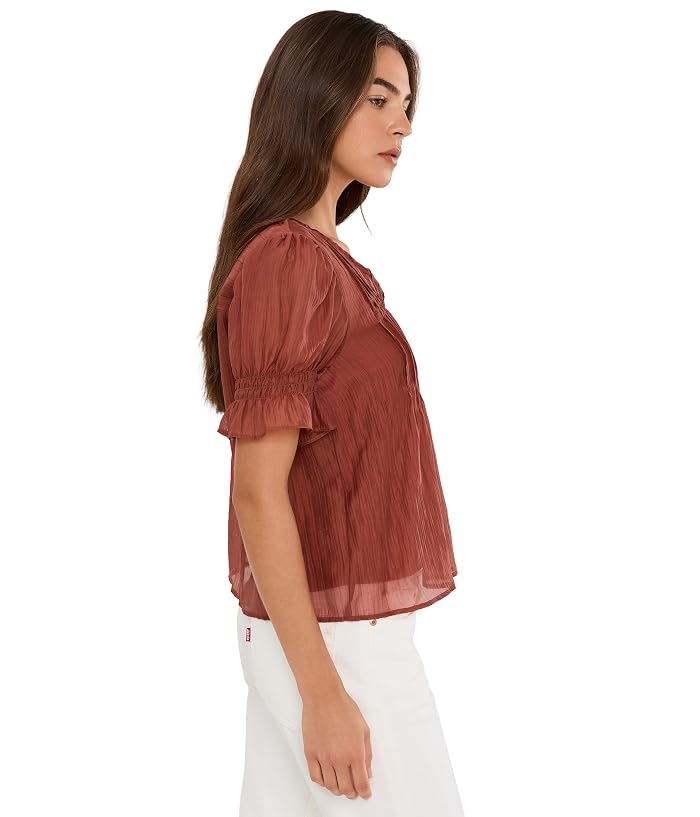 Vince Camuto Pintuck Puff Sleeve V-Neck - Image 3
