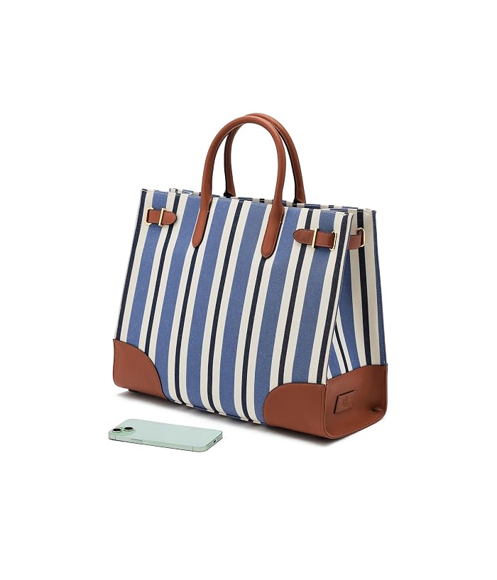 Lauren Ralph Lauren Striped Canvas Large Devyn Tote Bag - Image 3