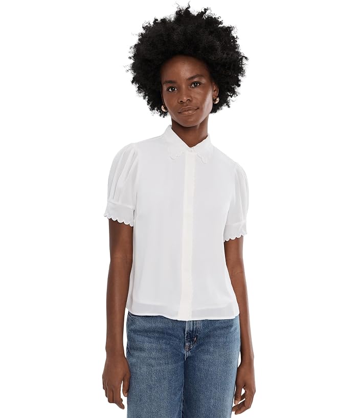 CeCe Short Sleeve Scallop Top