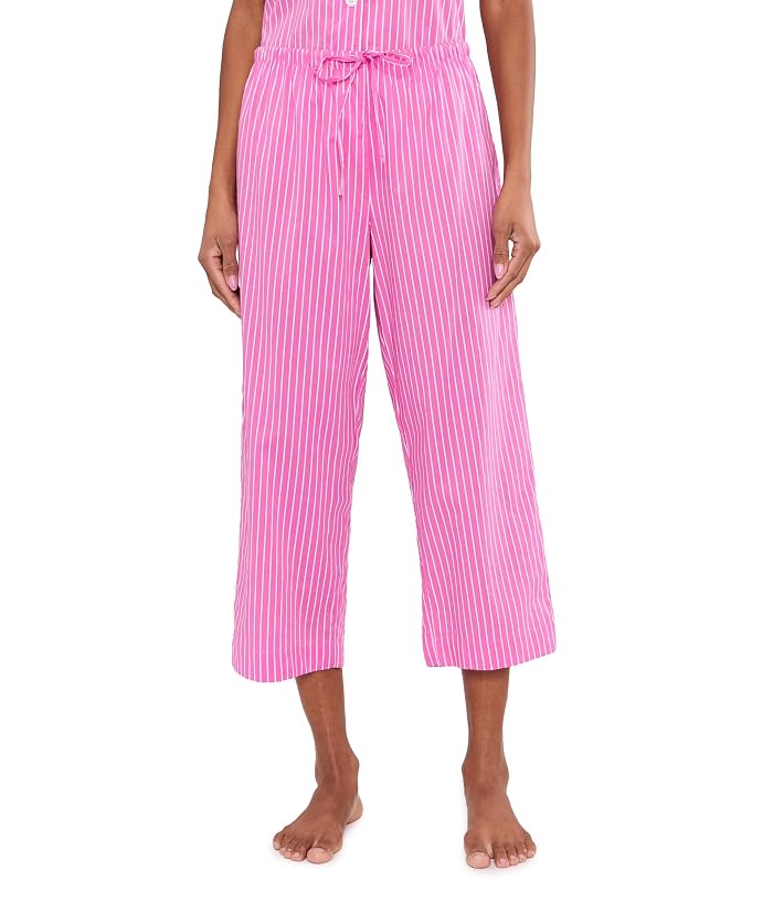 Lauren Ralph Lauren Short Sleeve Notch Collar Cropped Pants PJ Set - Image 2