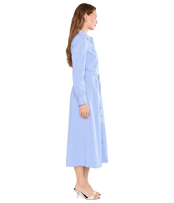 Vince Camuto Princess Pleat Shirt Dress Midi with Wide Cuff and Self Belt - Image 3