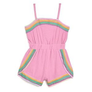 Lola and The Boys Pink Rainbow Summer Romper (Toddler/Little Kid/Big Kid)