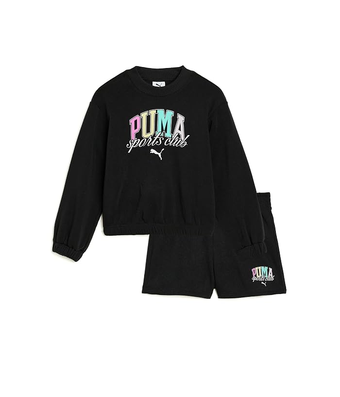 PUMA Kids Crew Neck Pullover & Shorts Set (Toddler/Little Kid) - Image 4