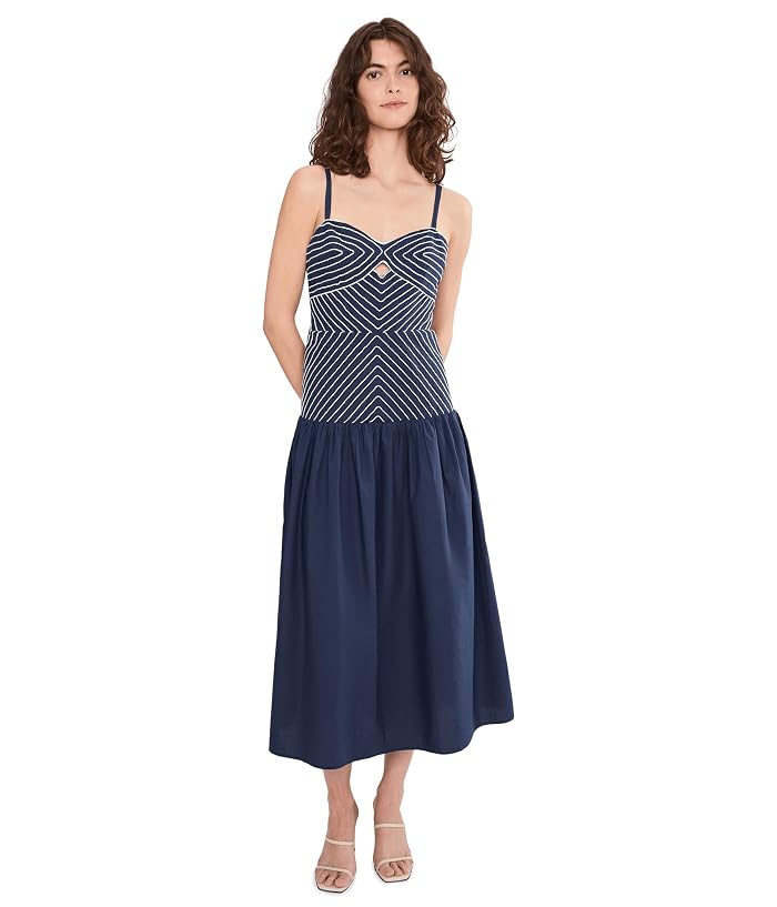 Adrianna Papell Drop Waist Midi Dress