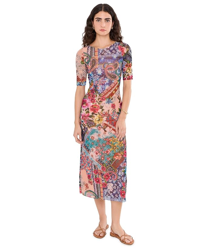 Johnny Was Astrid Mesh Midi Dress