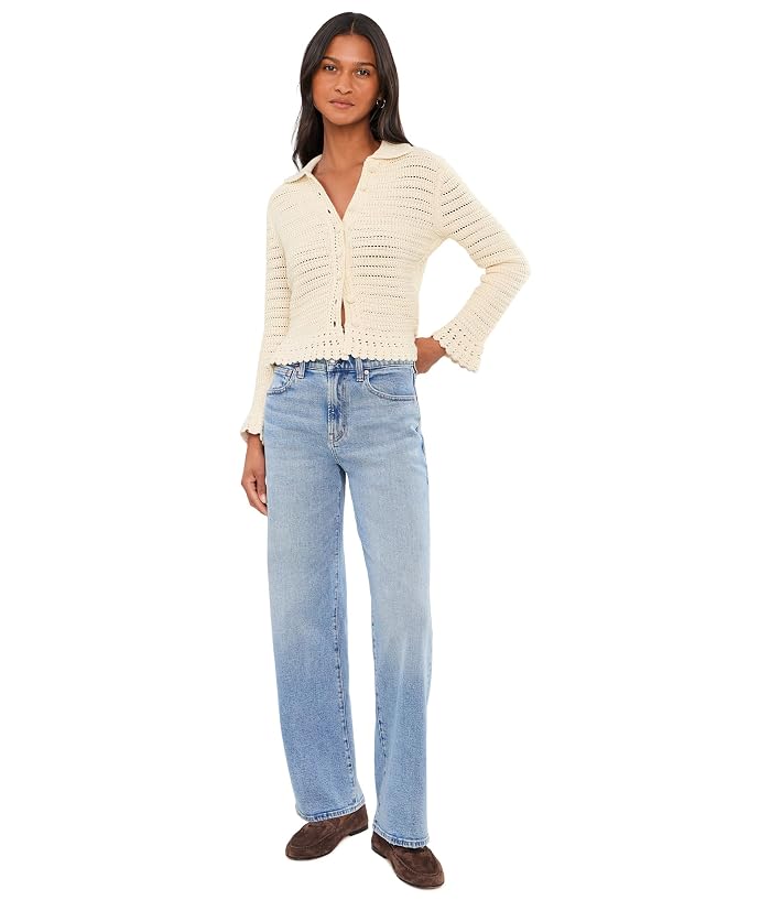 Madewell Pointelle-Knit Peplum Cardigan - Image 2