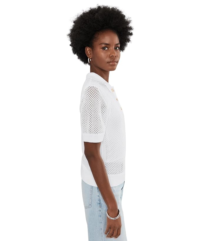 Michael Stars Perri Short Sleeve Mesh Stitch Polo - Image 3