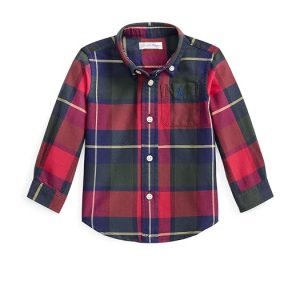 Polo Ralph Lauren Kids Plaid Cotton Oxford Shirt (Infant)