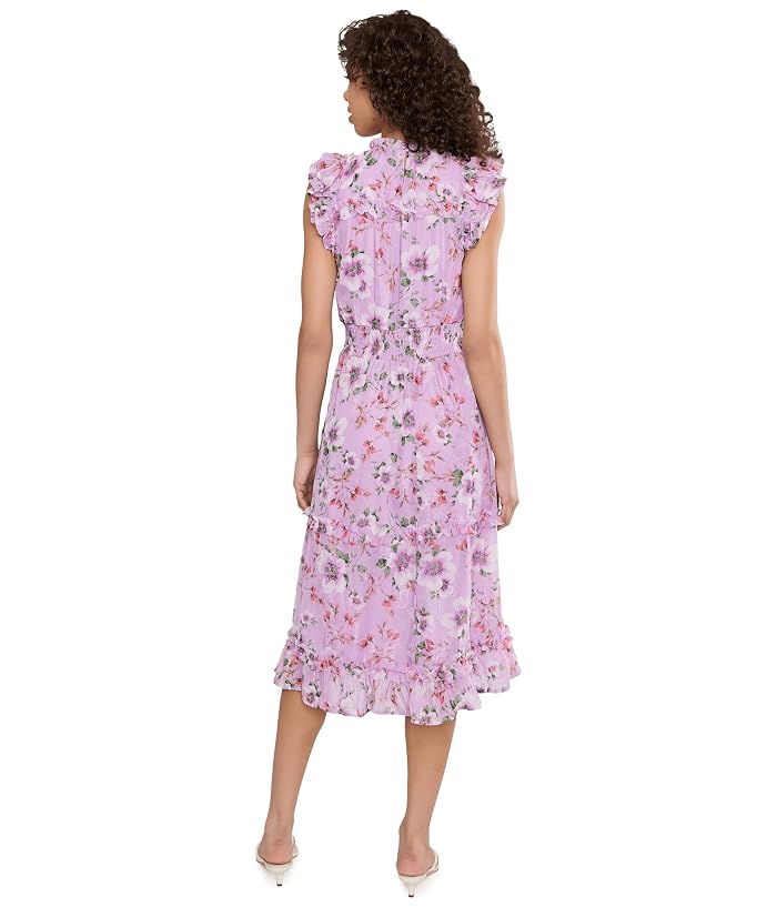 CeCe Flutter Sleeve Smocked Waist Midi Dress - Image 4