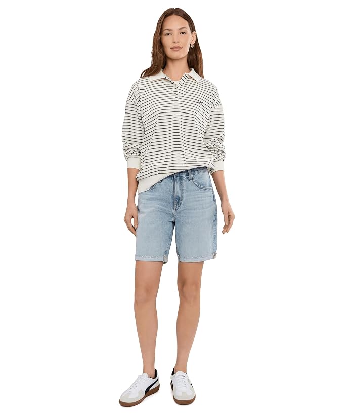 AG Jeans Ex-Boyfriend Mid-Rise Slouchy Shorts in Soft Focus - Image 2