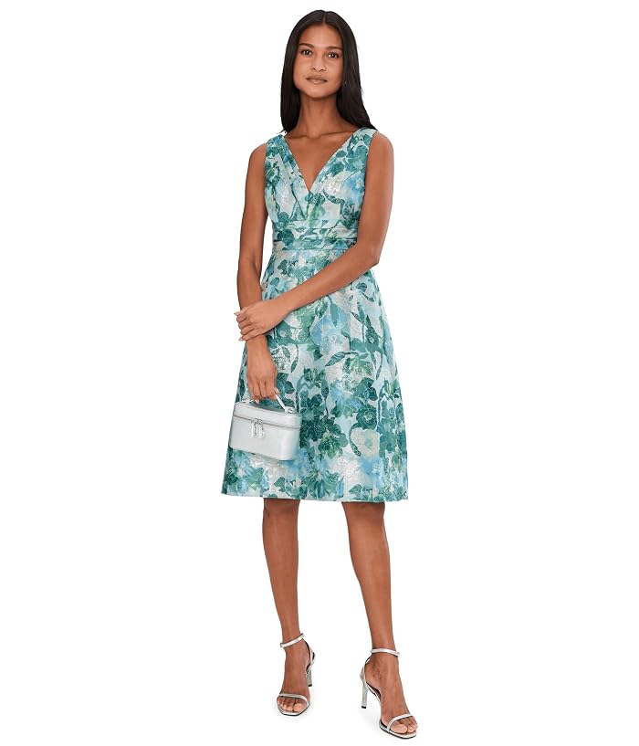 Adrianna Papell Floral Jacquard Midi Dress - Image 2