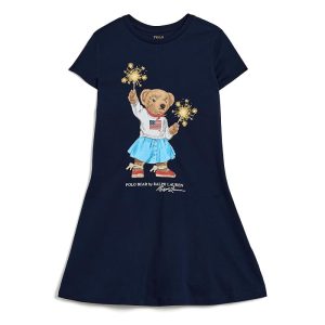 Polo Ralph Lauren Kids Polo Bear Cotton Jersey Dress (Big Kid)