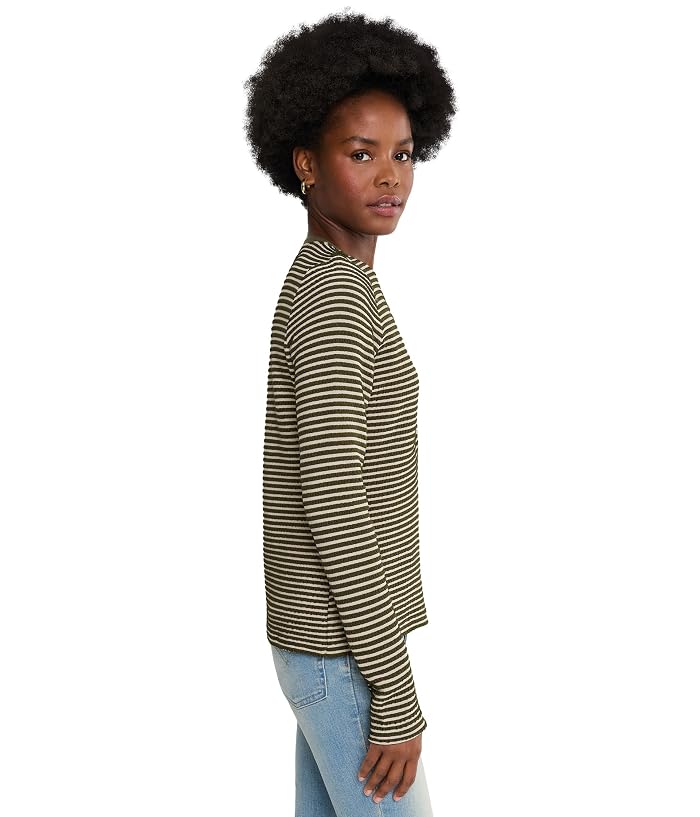Liverpool Los Angeles Long Sleeve Knit Henley Top with Sweater Trim - Image 3