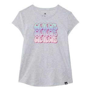adidas Kids Cap Sleeve Heather Tee (Big Kid)