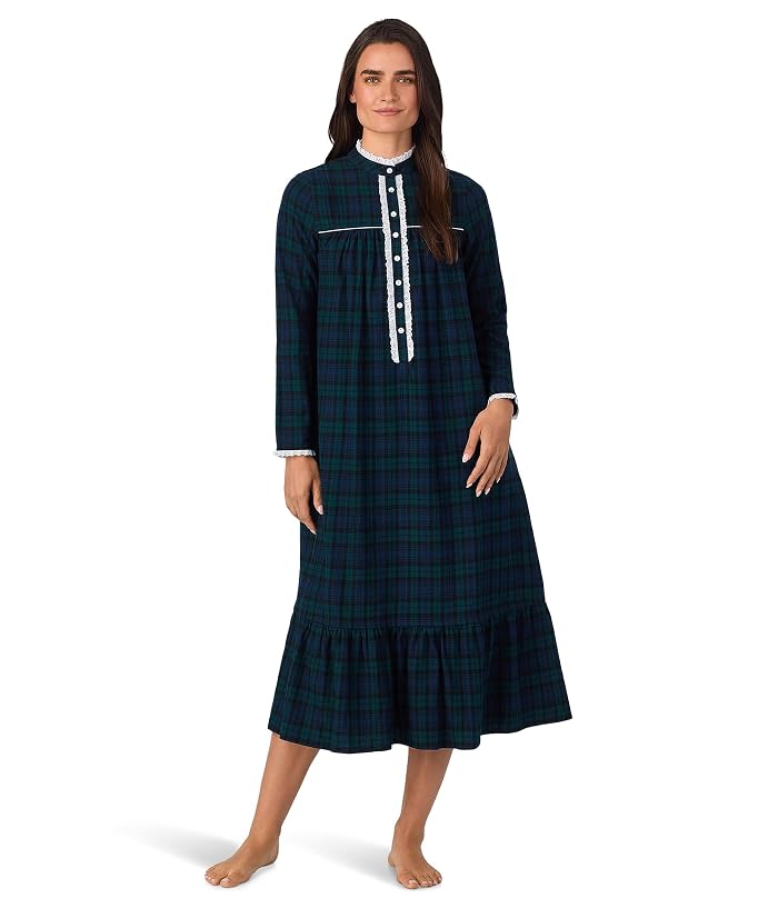 Lanz of Salzburg 50" Highneck Flannel Nightgown