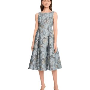 Adrianna Papell Jacquard Tea Length Dress