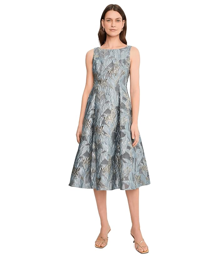 Adrianna Papell Jacquard Tea Length Dress
