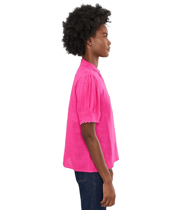 CeCe Short Sleeve Scallop Trim Top - Image 3