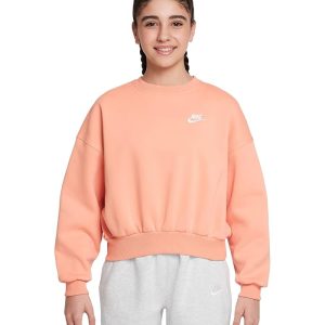 Nike Kids Club Fleece Boxy Crew-Neck Sweatshirt (Big Kid)