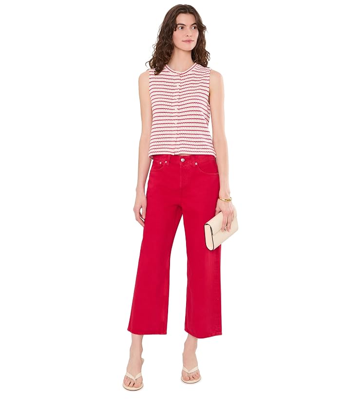 Madewell Low Slung Baggy Crop in Red - Image 2