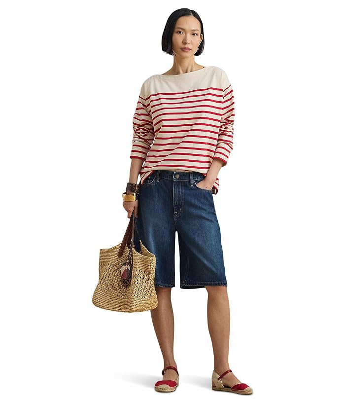 Lauren Ralph Lauren Striped Jersey Boatneck Top - Image 2