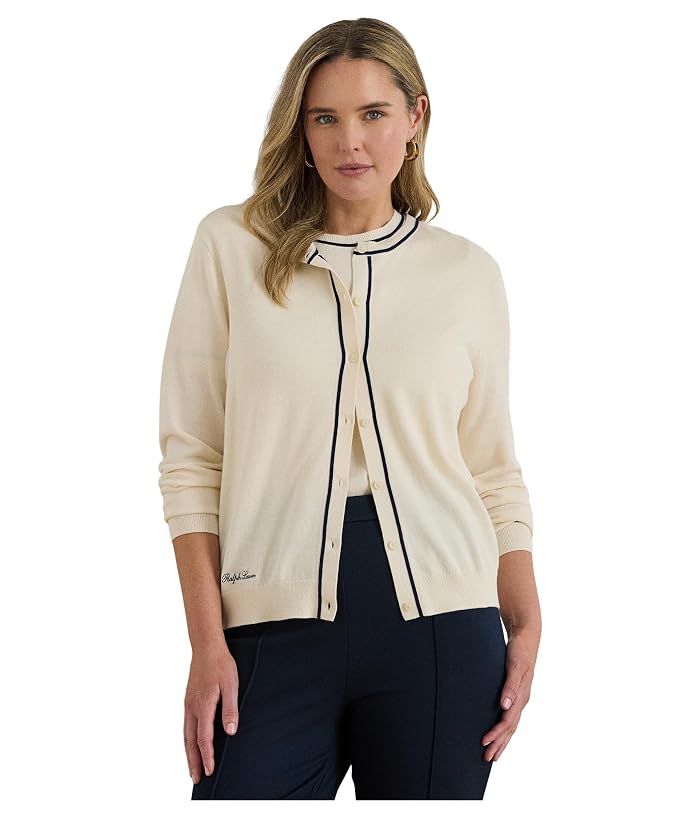 Lauren Ralph Lauren Two-Tone Cotton-Modal Cardigan