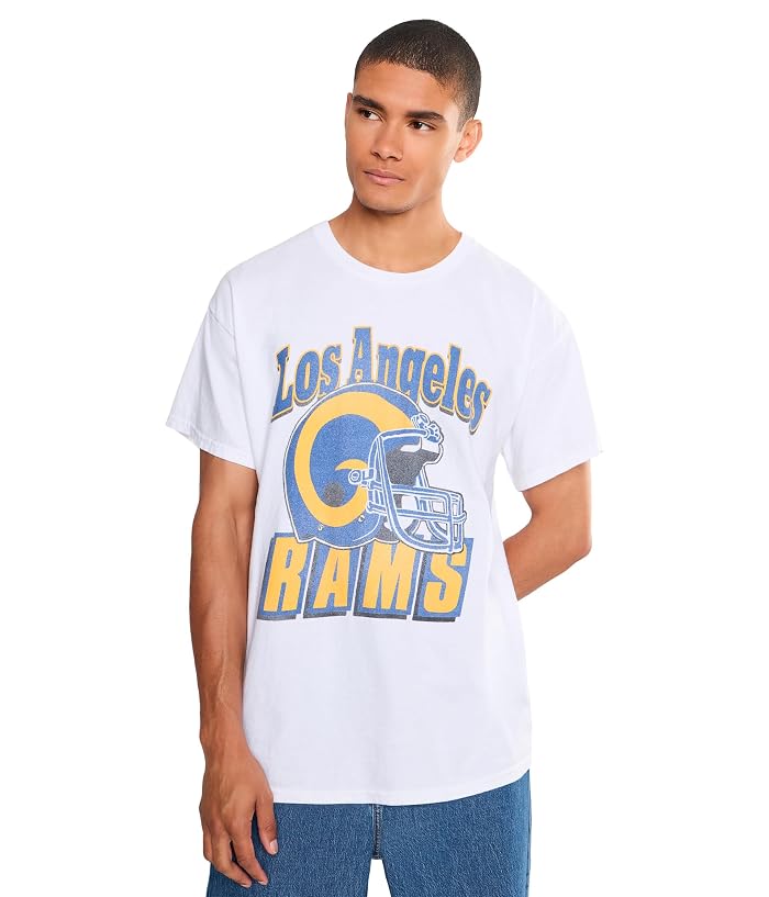 Junk Food Clothing NFL Los Angeles Rams Throwback Helmet Tee