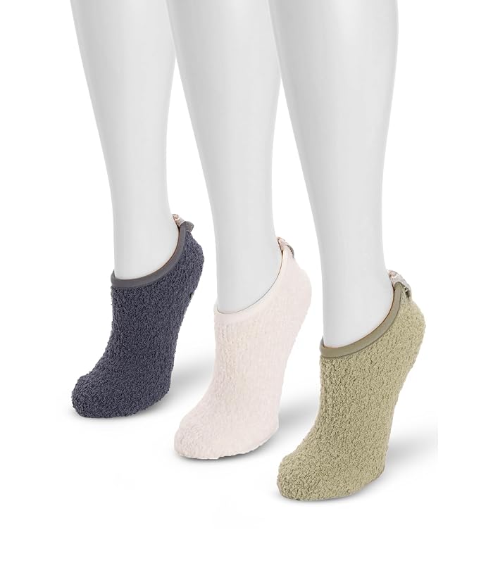 MUK LUKS Cozy 3-Pack Low Cut Gripper Socks - Image 2
