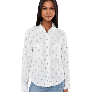 Liverpool Los Angeles Long Sleeve Button Front Shirt with High Low Hem