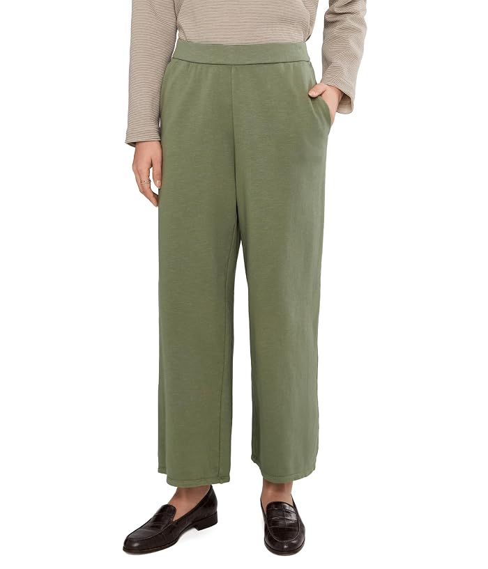 Eileen Fisher Garment Dyed Terry Wide Ankle Pants