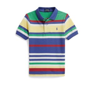 Polo Ralph Lauren Kids Striped Cotton Mesh Polo Shirt (Toddler/Little Kid)