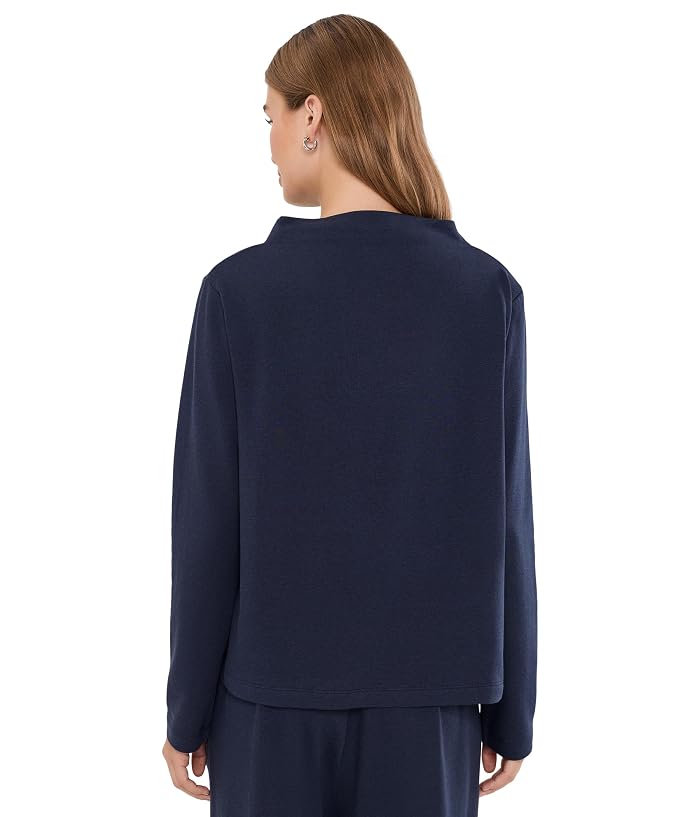 Eileen Fisher Cozy Brushed Terry Hug Funnel Neck Top - Image 4