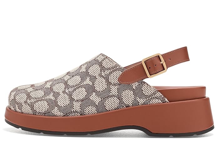 COACH Sculpted C Platform Clog In Signature Textile Jacquard