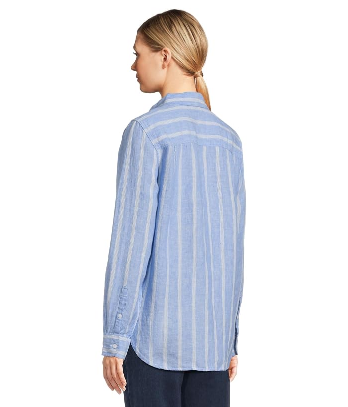 L.L.Bean Premium Washable Linen Stripe Tunic Shirt - Image 3
