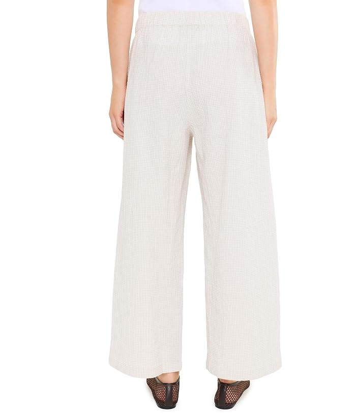 Eileen Fisher Organic Cotton Pucker Check Ankle Wide Pant - Image 4