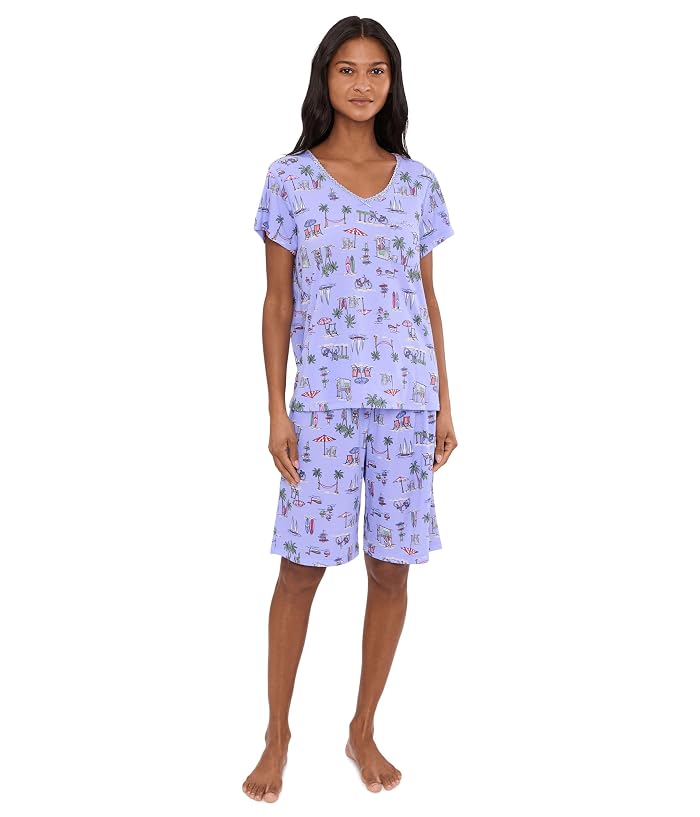 Karen Neuburger Petite V-Neck Tee & Bermuda Shorts Pajama Set