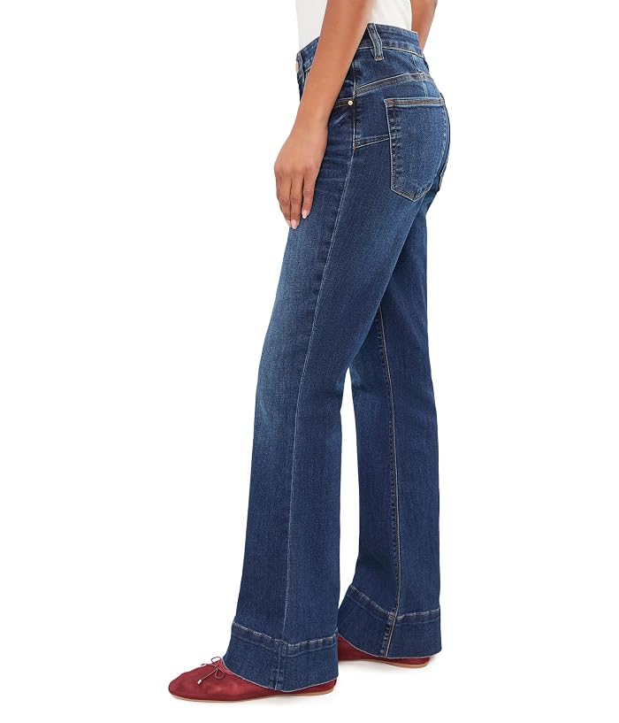 KUT from the Kloth Stella High-Rise Fab Ab Flare with Back Darts and Wide Hem in Charmer/Dark Base Wash - Image 3
