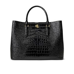 Lauren Ralph Lauren Embossed Leather Large Marcy Satchel