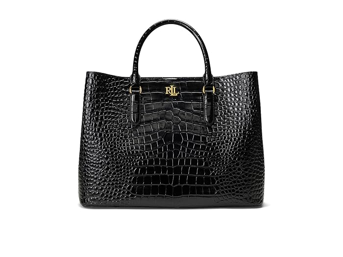 Lauren Ralph Lauren Embossed Leather Large Marcy Satchel