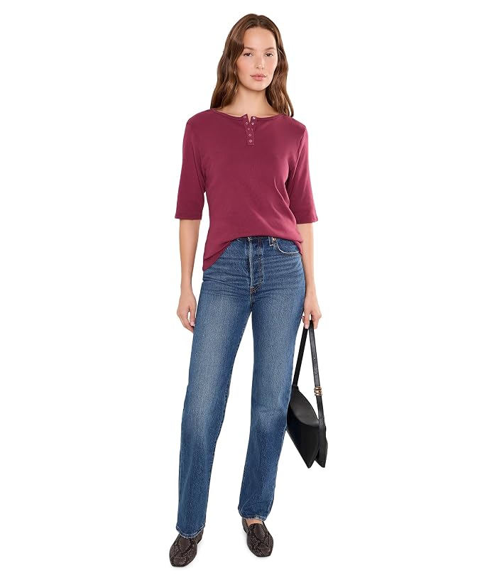 Michael Stars Andie Henley Elbow Sleeve Top - Image 2