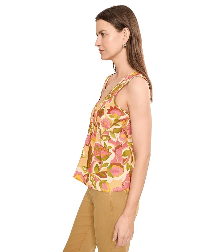 Liverpool Los Angeles Sleeveless V-Neck Woven Top with Pintucks - Image 3
