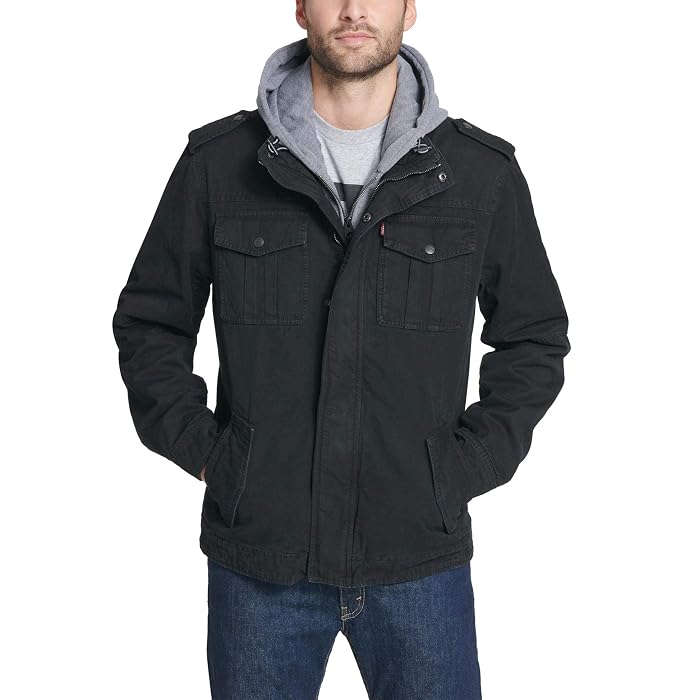 Levi's® Levi's Washed Cotton Hooded Military Jacket