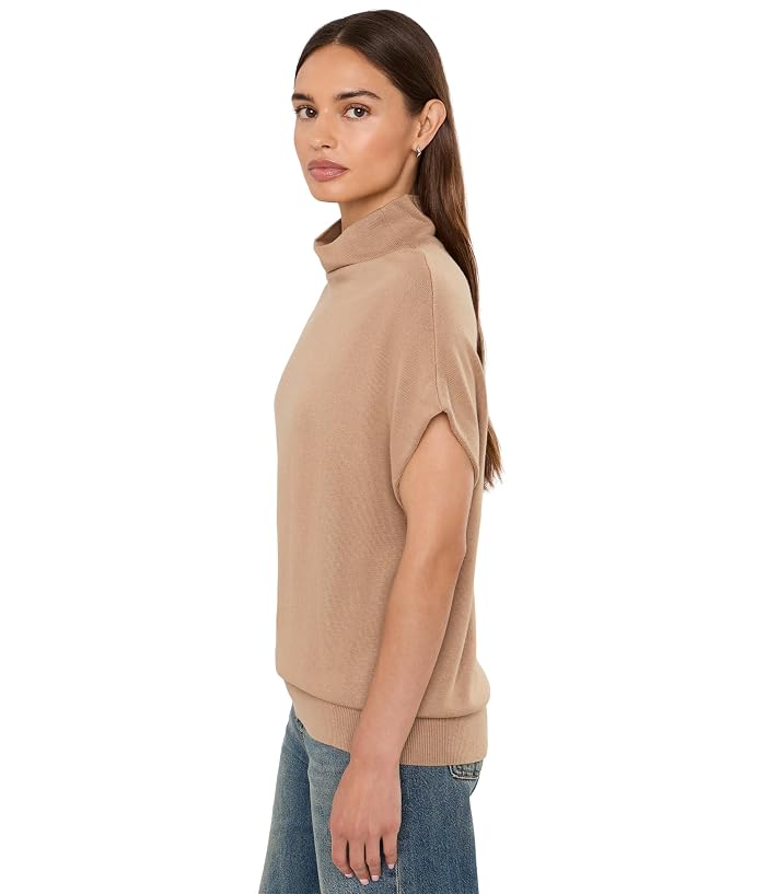 Lauren Ralph Lauren Cotton-Modal Mock Neck Cap-Sleeve Sweater - Image 3